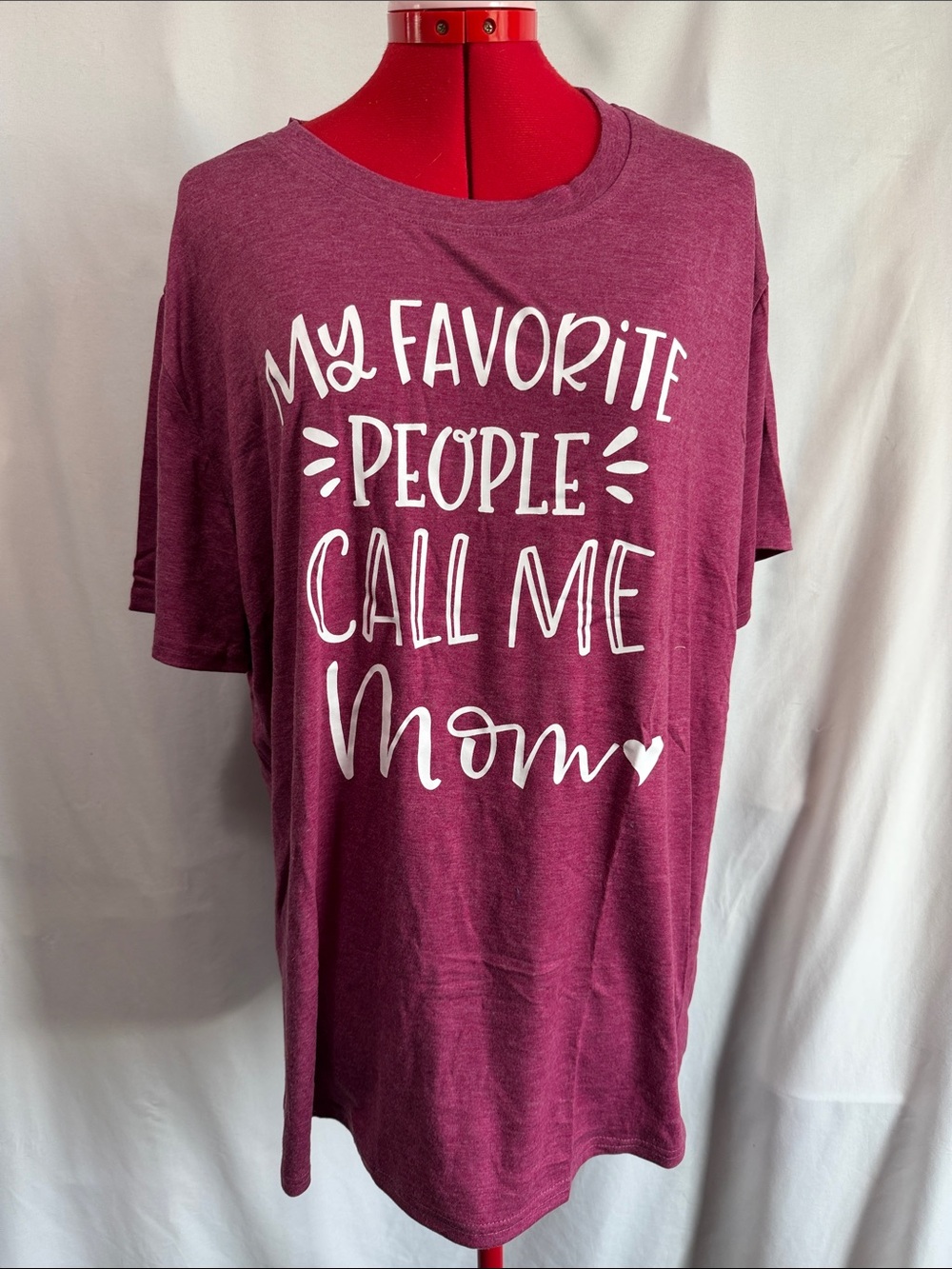 My Favorite People Call Me Mom Tee - Burgundy Women’s Short Sleeve